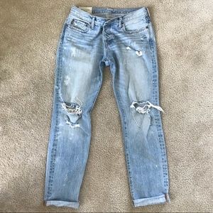 Abercrombie destroyed light denim